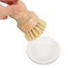 ROMISBABA Kitchen Pot Brush Set with Handle and Ceramic Draining Dish Palm and Sisal Fiber Scrub Brush for Cleaning Cookware and Vegetables Eco-Friendly Wood Material view 4