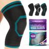 BraceAbility Knee Compression Sleeve for Women and Men - ComfortEase Knee Pain Brace Support for Arthritis, Swelling, Joint Stiffness, Recovery, All-Day Comfort and Relief (S - Black/Teal) view 1