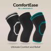 BraceAbility Knee Compression Sleeve for Women and Men - ComfortEase Knee Pain Brace Support for Arthritis, Swelling, Joint Stiffness, Recovery, All-Day Comfort and Relief (S - Black/Teal) view 3