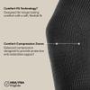 BraceAbility Knee Compression Sleeve for Women and Men - ComfortEase Knee Pain Brace Support for Arthritis, Swelling, Joint Stiffness, Recovery, All-Day Comfort and Relief (S - Black/Teal) view 4