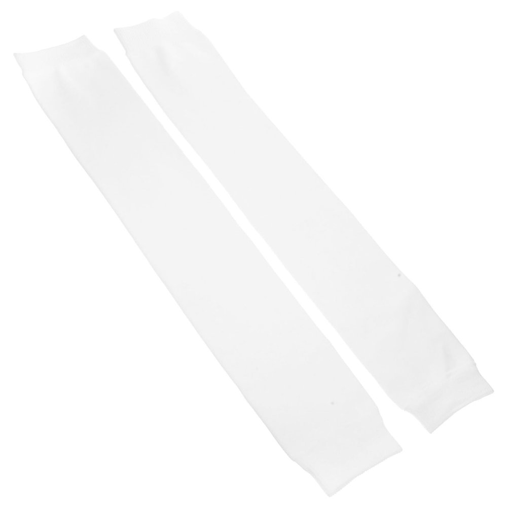 LALAFINA Mens Football Calf Compression Sleeves 2pcs Set, Elastic Calf Support Leg Sleeves for Running and Sports, White Medium Adult Compression Socks