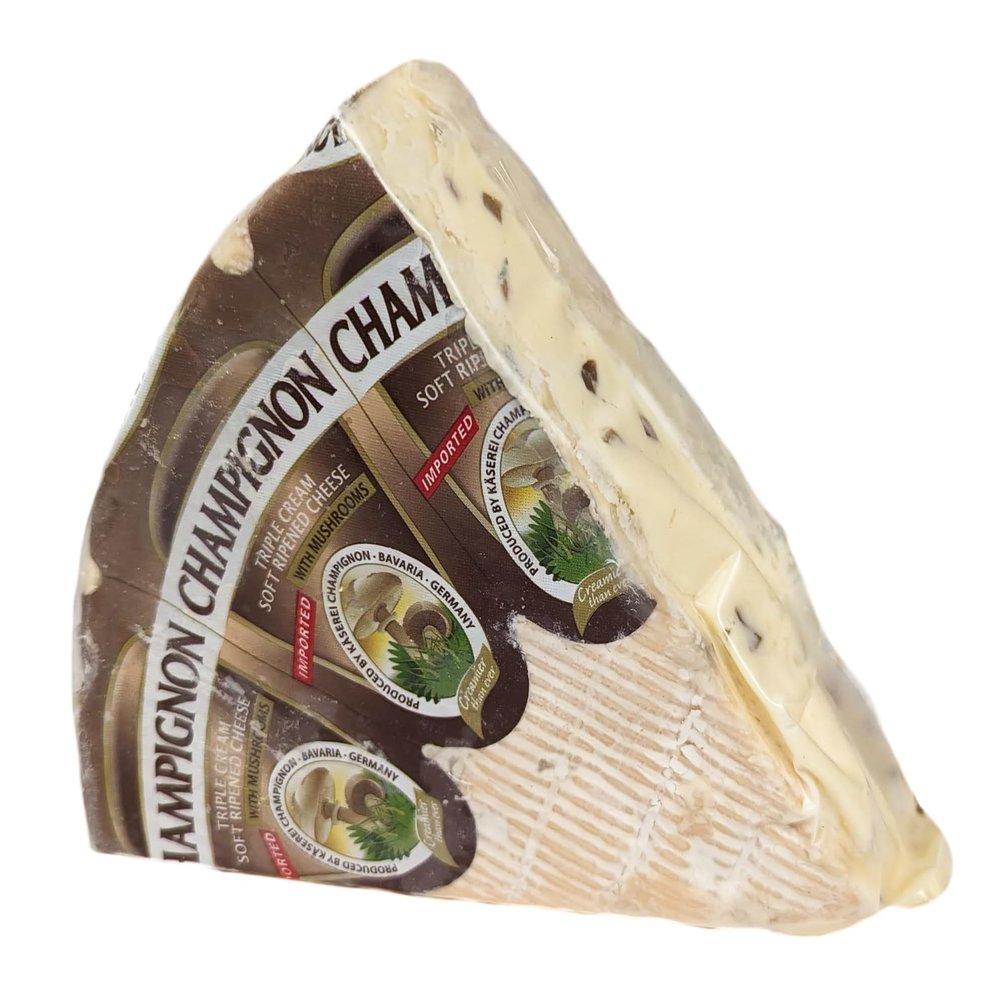Champignon Triple Cream Soft Ripened Cheese with Mushrooms 1lb (Pack of 2)
