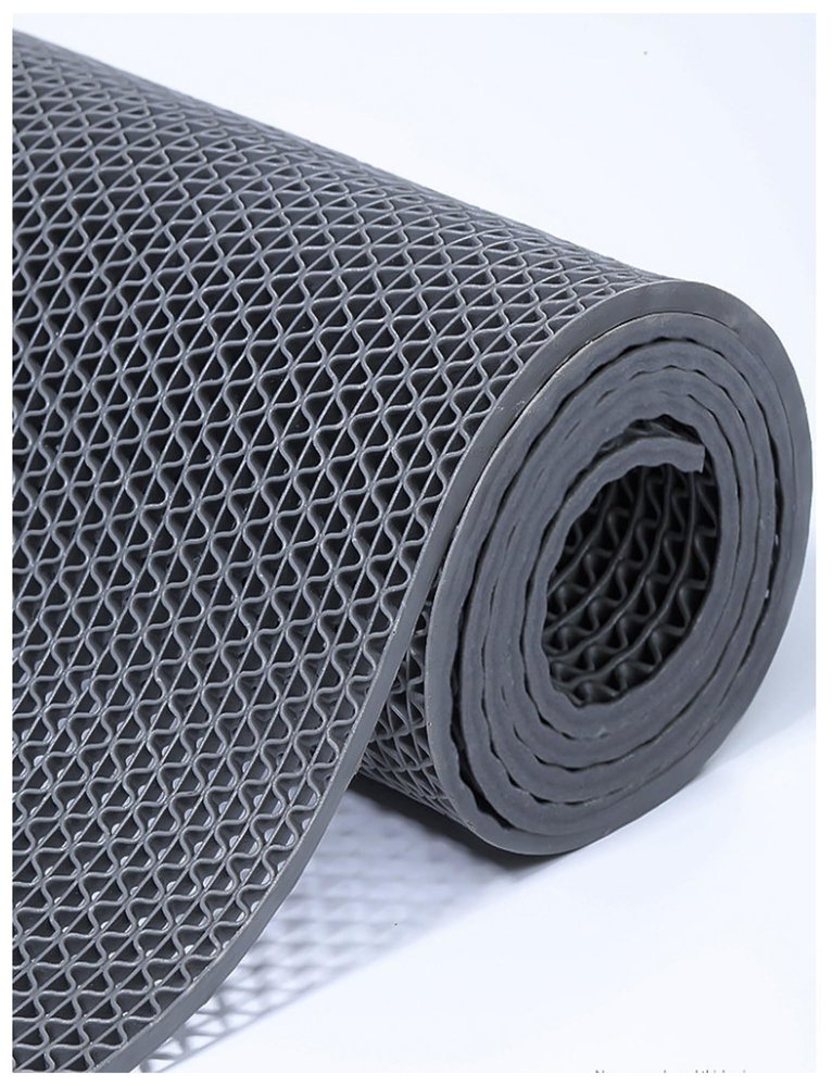 Non-Slip PVC Open-Weave Mat for Kitchen, Bathroom, Shower, Outdoor Waterproof Drainage Mat for Floor, Commercial Use(Gray,0.5x200x100centimeter)