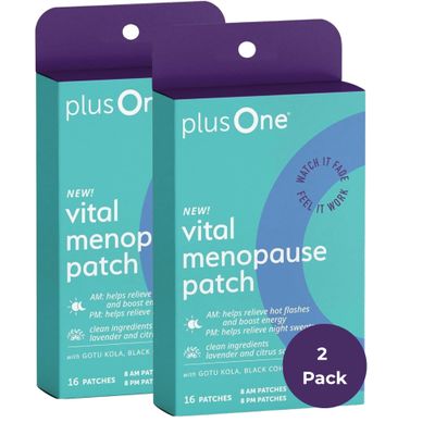 plusOne Vital Menopause Patches AM & PM - Herbal Arjuna 32ct (2 Pack)