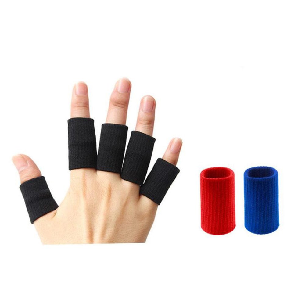 DEARMAMY 20 Pcs Finger Sleeves and Nylon Finger Braces Compression Support for Basketball and Volleyball Players High Elastic for Joint Relief and Callus Prevention