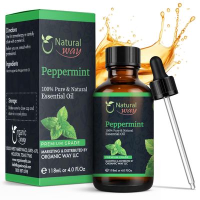 Peppermint Essential Oil - Pure Aromatherapy Oil for Diffusers, Hair Growth, Skin, Scalp Care, Massage | Refreshing Hair Oil for Women & Men | Essential Oil for Diffuser | 4 Fl Oz (118 mL)