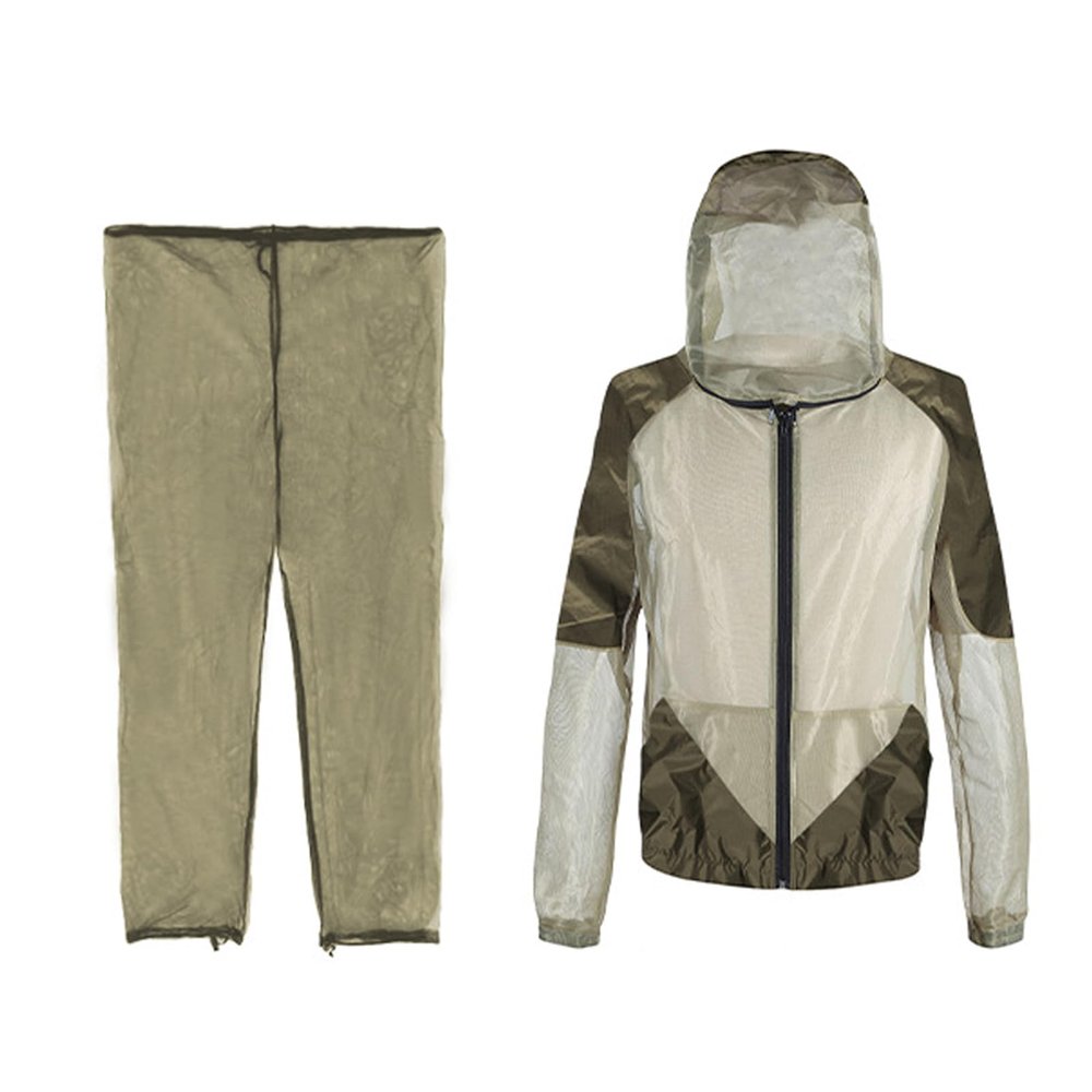 Fishing Clothes for Men, High Density Mesh, Lightweight, Long Sleeve Shirt and Pants - Breathable Protection, Adjustable Fit, Ideal for Outdoor Activities (L/XL)
