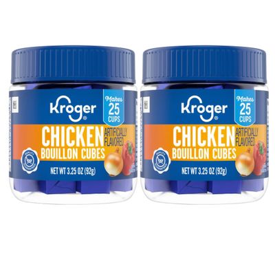 Chicken Bouillon Cubes, Savory Chicken Flavor, Soup Broth Seasoning for Cooking 3.25 oz Pack of 2