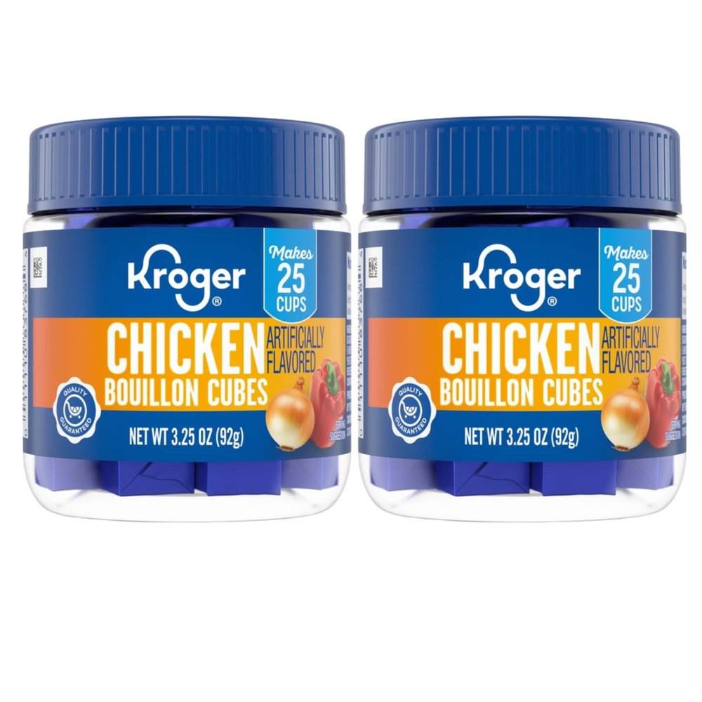 Chicken Bouillon Cubes, Savory Chicken Flavor, Soup Broth Seasoning for Cooking 3.25 oz Pack of 2