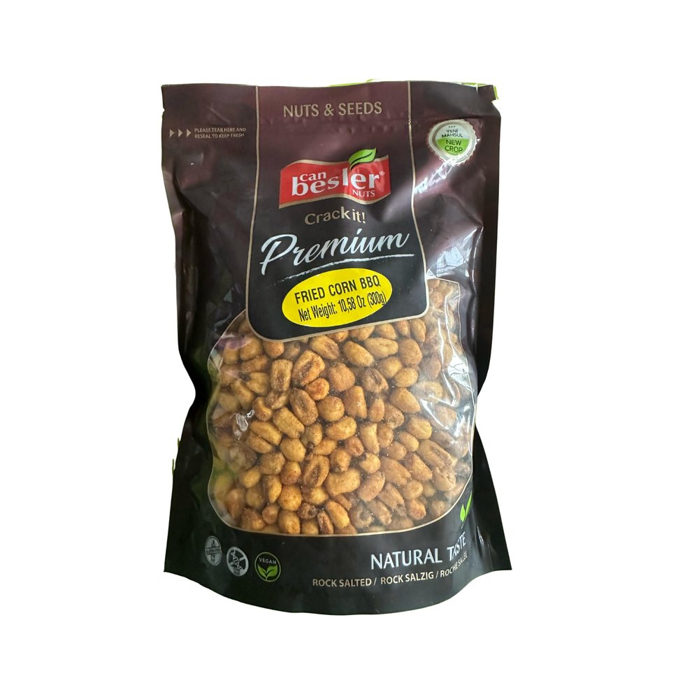Besler Roasted Corn BBQ Flavored Snack, Turkish Crunchy Corn Nuts, 10.58 oz (300 g)