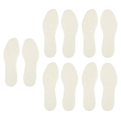 Mikinona Wool Felt Winter Insoles 5 Pairs Cold-Proof Breathable Warm Shoe Inserts Unisex Adult Cuttable Sweat-Absorbent Odor-Resistant Footwear Pads for Boots and Shoes