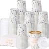 Mimorou 120 Sets Wildflower Coffee Cups with Lids and Sleeves, 8 oz Disposable Paper Cups, Floral Design Insulated Drinking Mugs for Wedding, Baby Shower, Birthday, Party Supplies view 1