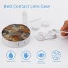 LZQPOEAS Abstract Granite Contact Lens Case,Compact Portable Circle Contacts Lenses Case with Mirror Tweezers Contacts Lenses Container for Travel Daily Life view 3