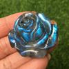 UCCKEYI 2PC Natural Labradorite Crystal Roses Quartz Home Decor: 35-40mm Blue Healing Stones for Reiki, Meditation & Feng Shui Gift view 4