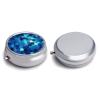 Blue Hexagon Pill Organizer Portable Metal Round Pill Box with 3 Compartments Exquisite Unique Small Pill Case Travel Pill Container Medicine Organizer Box for Adult & Gift view 3
