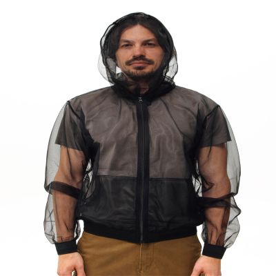 Relexit Mosquito Jacket, Mesh Zipper Bug Shirt Mosquito Suit, Outdoor Summer Mosquito Net Clothing for Fishing Hiking Black M