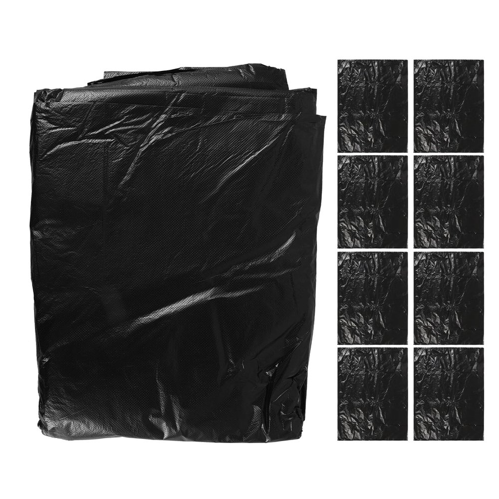 NineLife Basics 25pcs Black Trash Bags 90x110cm Thick 2.5 Mil Flat Garbage Bags for Bathroom Office Bedroom Wastebaskets Household Use