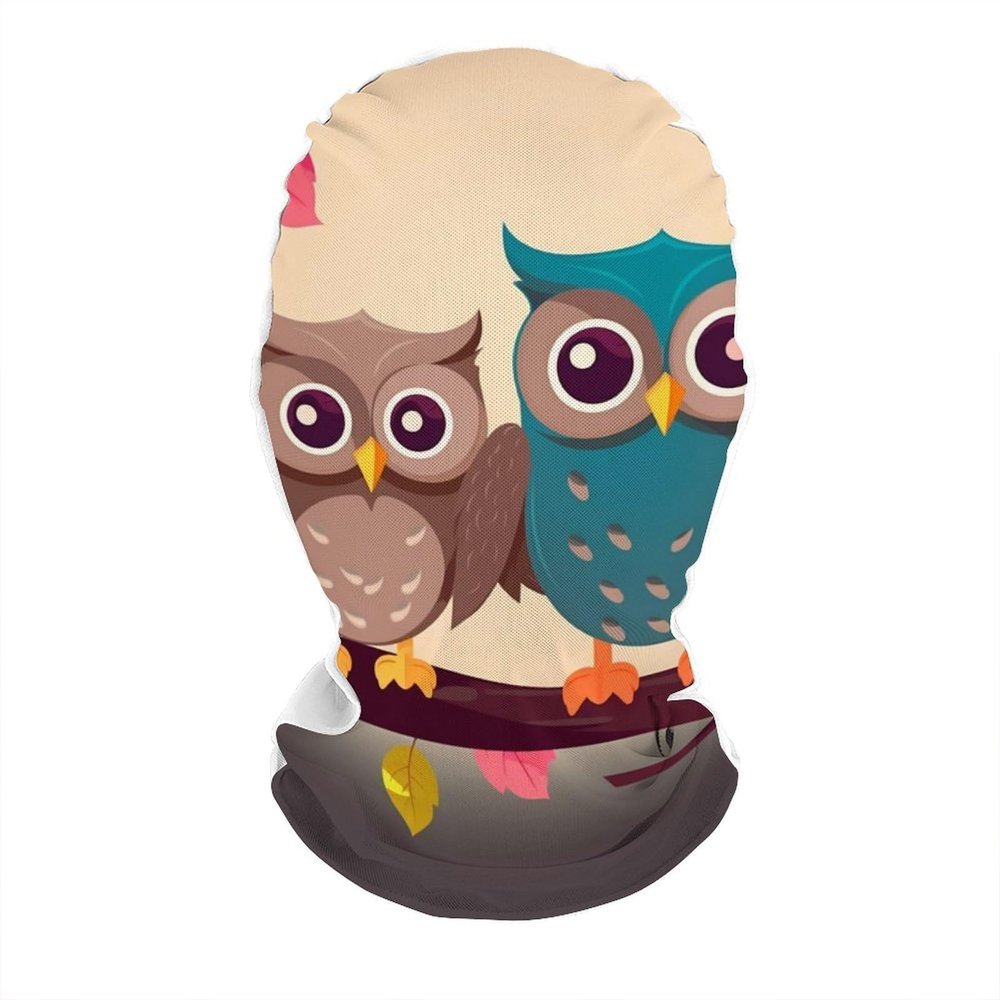 LZQPOEAS Funny Mesh Full Face Cover Mask - Cute Owls Balaclava Face Masks Breathable Costume Head Cloth, Stretchy See Through Mask Cosplay Hood for Party, Cosplay & Pranks