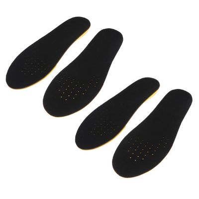MOBUTOFU Invisible Heightening Sports Insoles with Sweat Absorption, 1.5cm and 3.5cm Heel Cushion Inserts for Men and Women, Black Yellow Pair