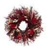 All Natural Preserved Red Rose Wreath, Handmade with Real Preserved Roses and Burgundy Eucalyptus, 20 Inch Dried Floral Wreath for Front Door and Wall Decor view 1