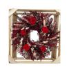 All Natural Preserved Red Rose Wreath, Handmade with Real Preserved Roses and Burgundy Eucalyptus, 20 Inch Dried Floral Wreath for Front Door and Wall Decor view 2