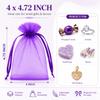 Hopttreely 50pcs Purple Organza Bags, 4x4.72 inch Mesh Bags Drawstring Gift Bags Jewelry Pouches for Candy Wedding Favors Christmas, Bridal Showers, Candy, Jewelry & Goodie Bags view 2
