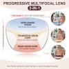 SKYOAK 2 Pack Trendy Progressive Multifocus Reading Glasses for Women, TR90 Lightweight Multifocal Readers with Flexible Temples, No-line Anti Blue Light Computer Eyeglasses (Pink & Off White, 2.0x) view 3