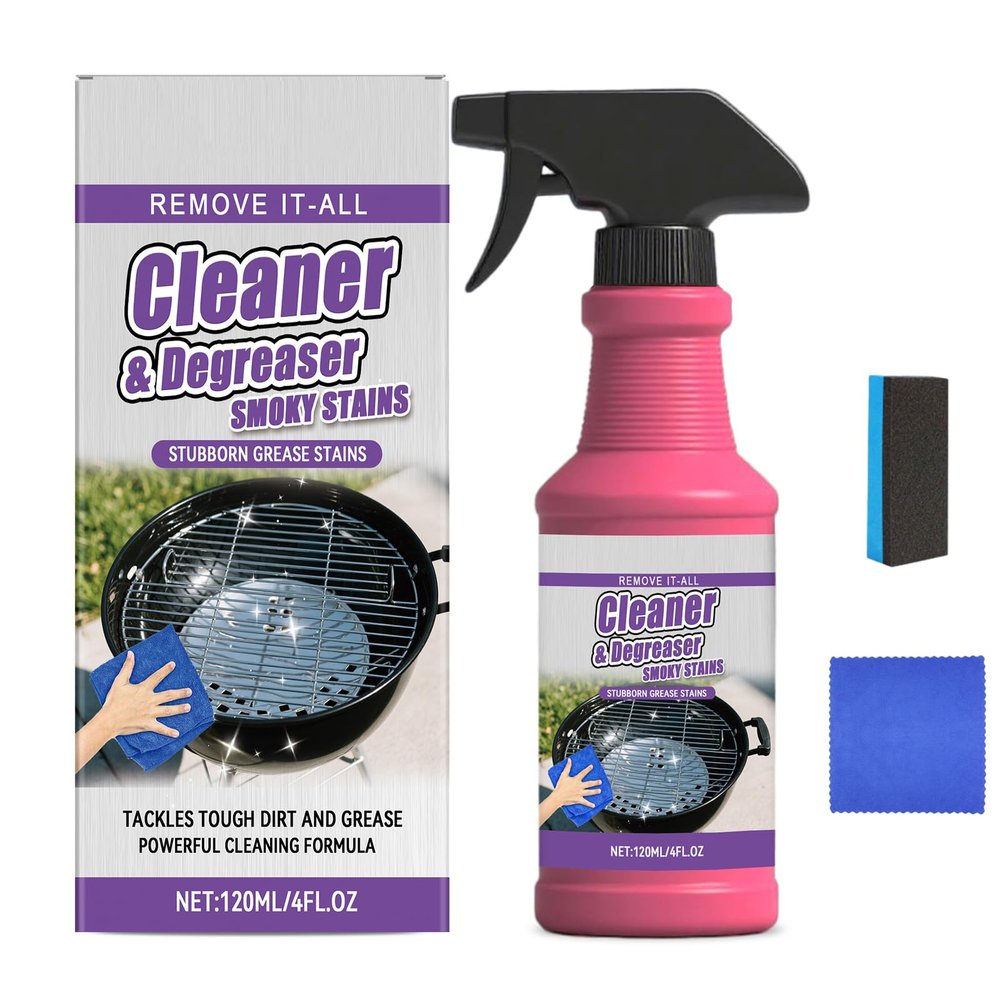 PlocoXe Fast-Acting Heavy Duty Grill Degreaser Spray BBQ Grill Cleaner for Outdoor & Kitchen, Removes Stubborn Grease & Burnt-On Residue, Multi-Surface for Stainless Steel, Oven Racks & Griddles