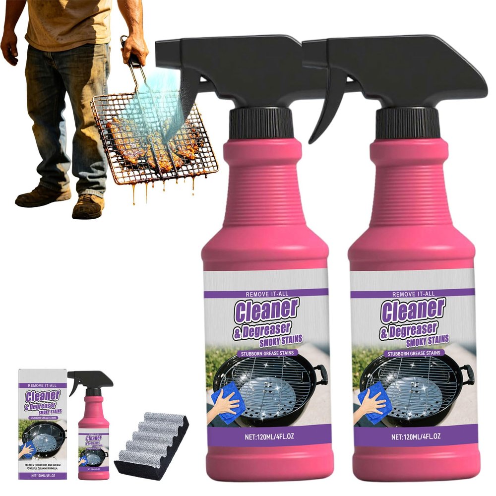 Irmaved Fast-Acting Heavy-Duty Grill Degreaser Spray, Bbq Grill Degreaser Spray, Quick Foaming, Heavy Duty Grill Cleaner Spray (2PCS)