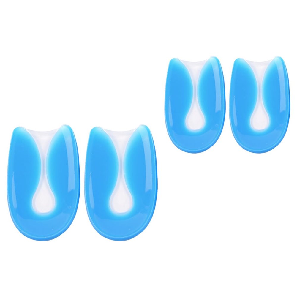 GAROZATION Silicone Heel Cushion Inserts 4pcs U-Shaped Soft Anti-wear Heel Pads for Foot Care and Shock Absorption, Suitable for Sports and Daily Shoe Insoles