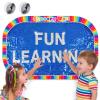 Hahafelt 42x30 in Sensory Wall Panel for Kids Sequin Flip Fabric Gift Large Sensory Graffiti Reversible Sequin Fabric for Toddler Daycare Kids Stocking Stuffer Classroom (Blue,Oval Shape) view 1