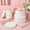 mekueeex Flower Box Set of 4 Round Gift Boxes with Clear Lids - Nesting White Round Gift Boxes for Flower Arrangements, Valentine's Day view 3