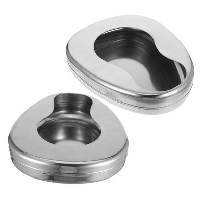 DECHOUS Stainless Steel Bedpan 2pcs Set Heavy Duty Metal Bed Pan for Elderly Men and Women Bedridden Patient Care Nighttime Use Hospital Home