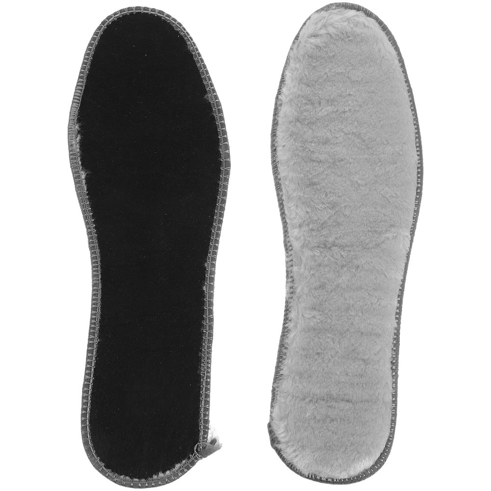 Beavorty 4 Pairs Winter Thermal Insoles Thick Plush Shoe Inserts Grey Size 40 Cushioned Warm Sole Inserts for Womens Boots and Indoor Footwear