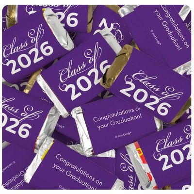 102 Pcs Purple Graduation Class Of 2026 Assorted Wrapped Chocolate Miniatures For Party Favors, Goodie Bags, Gifts And More (1.8lb Bag) - No Assembly Required