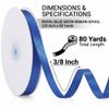 Thin Satin Ribbon 3/8 Inch x 80 Yards Soft Polyester Craft Ribbon for Gift Wrapping, Flower Bouquets, Wedding Decor, Baby Showers, and DIY Projects (Navy Blue) view 2
