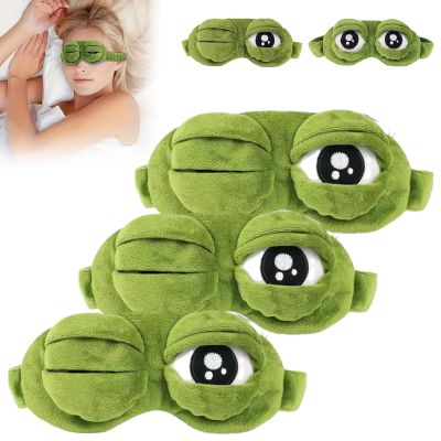 3D Frog Sleep Mask, Frog Sleep Mask, Soft & Comfortable Travel Eye Mask, Lightweight & Portable, Unisex, All-Season Use (3pcs)