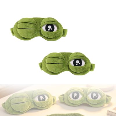 3D Frog Sleep Mask, Printed Frog Eye Mask, Funny Sleep Masks, Funny Eye Masks for Sleep, Soft Comfortable Eye Cover with Adjustable Strap for Travel, Naps and Night Sleep (2pc)