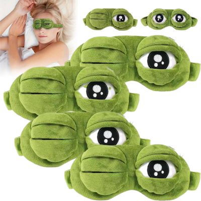 3D Frog Sleep Mask, Frog Sleep Mask, Soft & Comfortable Travel Eye Mask, Lightweight & Portable, Unisex, All-Season Use (4pcs)
