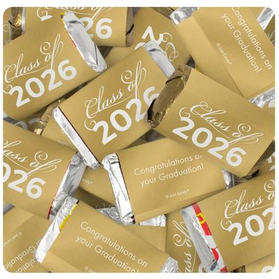 102 Pcs Gold Graduation Class Of 2026 Assorted Wrapped Chocolate Miniatures For Party Favors, Goodie Bags, Gifts And More (1.8lb Bag) - No Assembly Required