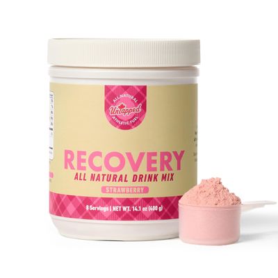 UnTapped Strawberry Recovery Powder 8 Servings, 14.1 oz (400 g) | 3:1 Carb-to-Protein Ratio with Milk, Egg Whites & Maple Sugar | Post Workout Recovery Powder for Athletes, Running, Cycling & Training