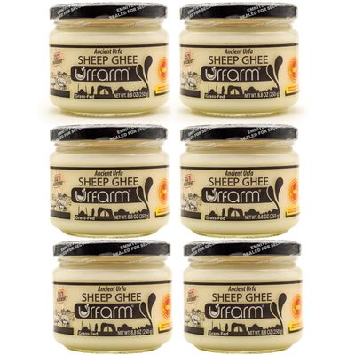 URFARM Sheep Ghee, Traditional Mesopotamian Ghee, 100% Grass-Fed Awassi Sheep Milk, One Ingredient, Lactose-Free, Keto & Paleo Friendly, 8.8 oz (250g) (Pack of 6, 8.8, Ounce)
