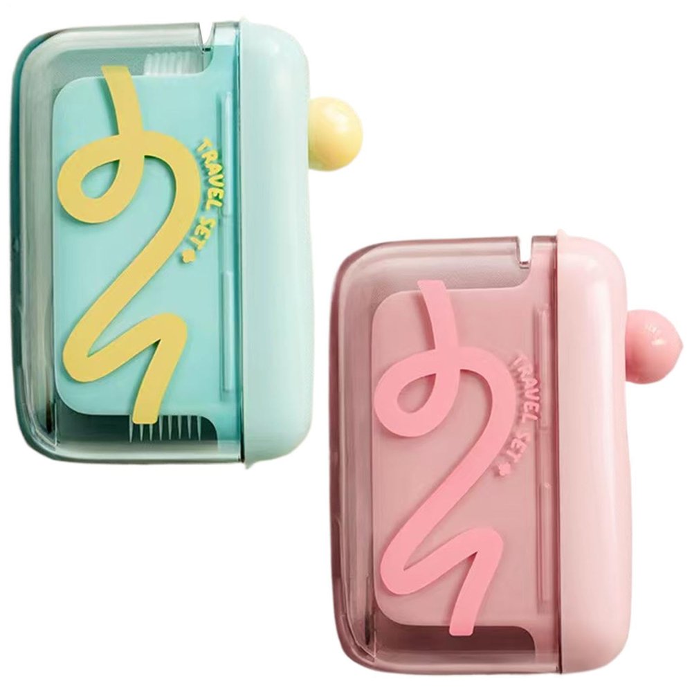 2PCS Automatic Pop-up Portable Floss Dispenser, Travel Floss Picks with Case, Flosser Dispenser Storage Case, Portable and Refillable Flosser Holder Boxes, for Teeth Cleaning, for Home