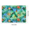 Vuiopuf Hawaiian Floral Print Crystal Velvet Floor Mat Soft Plush Cushion for Shower Sink Kitchen, Prevents Tripping view 2