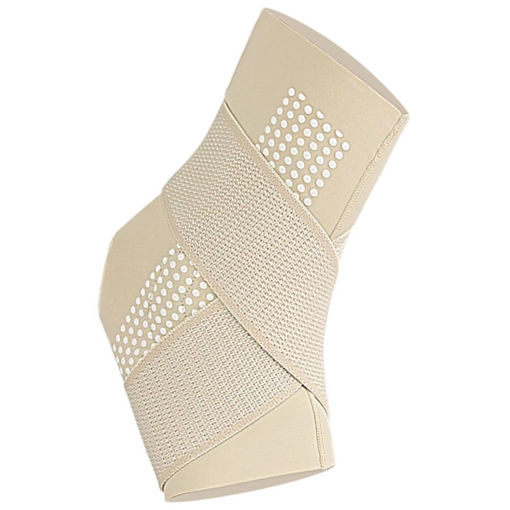 MAGICLULU Ankle Support Brace Wrap with Adjustable Strap and Built-in Cushion, Medium Skin Tone Ankle Sleeve Compression Support for Sports Injury and Football Protection