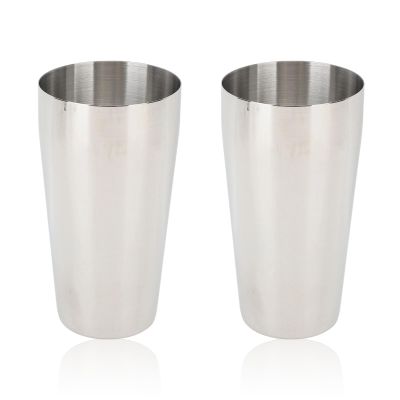 2Pcs Milkshake Mixing Cup, 16cm/6.3in 750ml 304 Stainless Steel Immersion Blender Cup Rust Proof Portable Bar Shaker Bottle for Ice Cream, Fruit, Salad