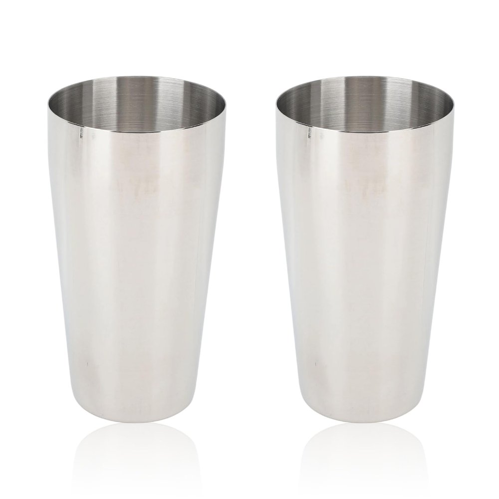 2Pcs Milkshake Mixing Cup, 16cm/6.3in 750ml 304 Stainless Steel Immersion Blender Cup Rust Proof Portable Bar Shaker Bottle for Ice Cream, Fruit, Salad