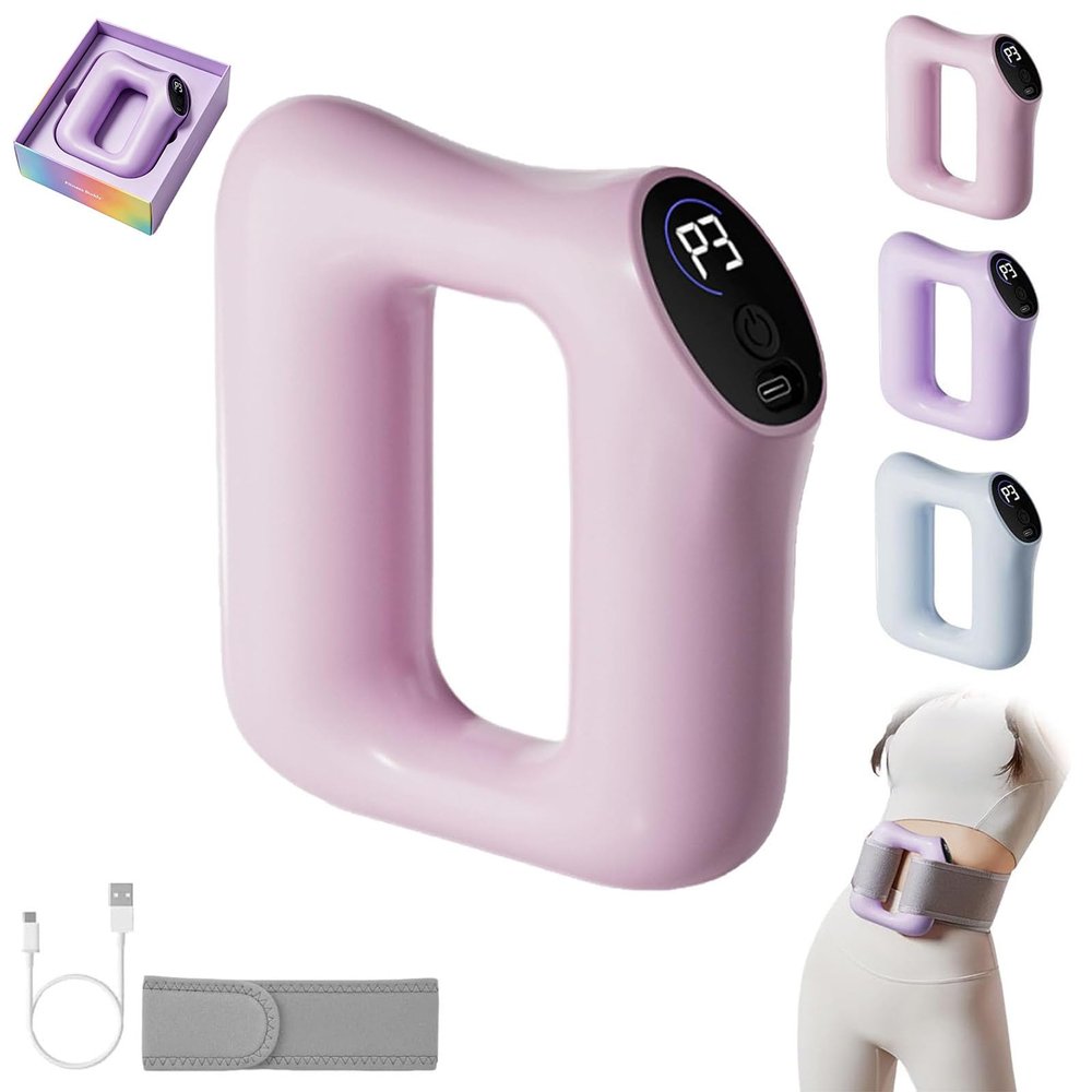 Multifunctional Fascia Ring for The Entire Body, with Hands-Free Strap, Digital Display, 5 Levels of Force Adjustment, 8-Speed Intelligent Variable-Frequency, Shape a Perfect Body (Pink)