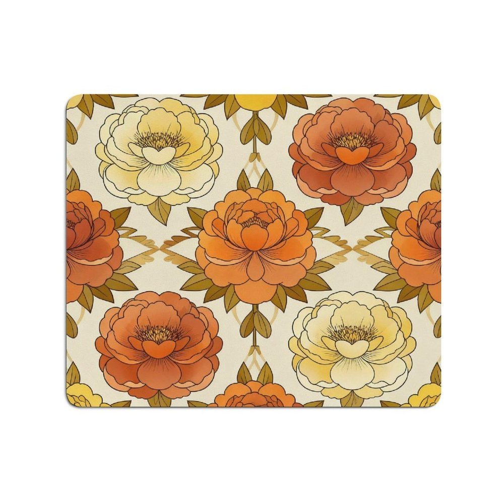 Vuiopuf Peony Pattern in Color Print Crystal Velvet Floor Mat Soft Plush Cushion for Shower Sink Kitchen, Prevents Tripping