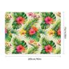 Vuiopuf Leaves and Flowers Print Crystal Velvet Floor Mat Soft Plush Cushion for Shower Sink Kitchen, Prevents Tripping view 2